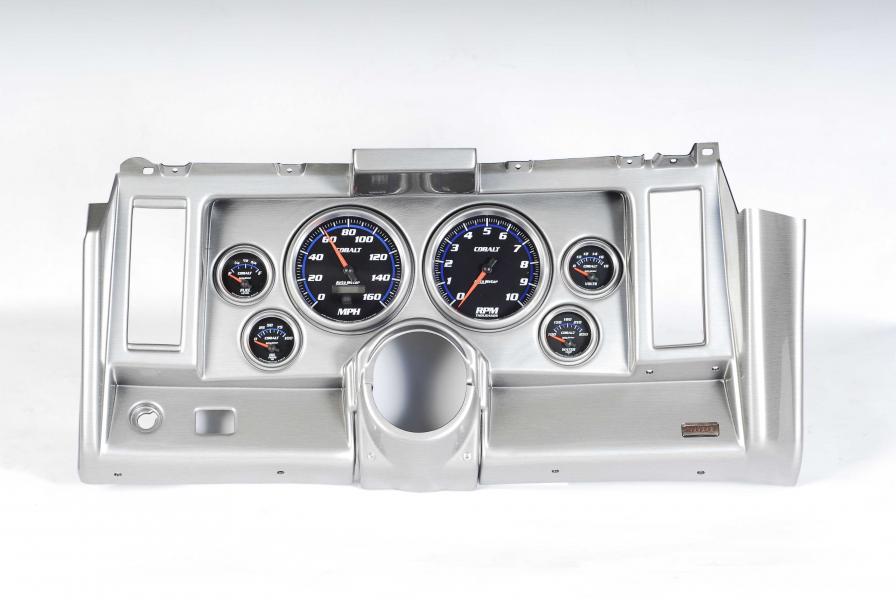 69 Camaro Classic Dash 6 Hole Brushed Aluminum Panel with Cobalt Gauges